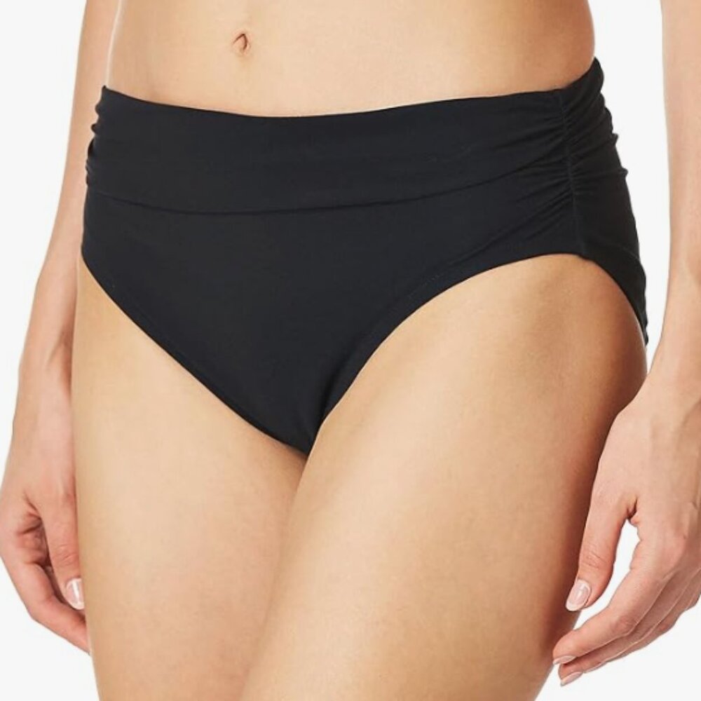 Profile by Gottex Women's Ruched High Waist Swimsuit Bottom Black US10 - Picture 7 of 9